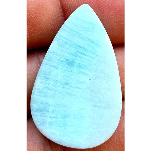 Soothing Caribbean Calcite Teardrop Cabochon! - Picture 3 of 3